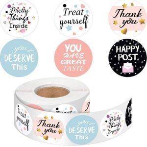 100 - 1.5\" Thank You Stickers